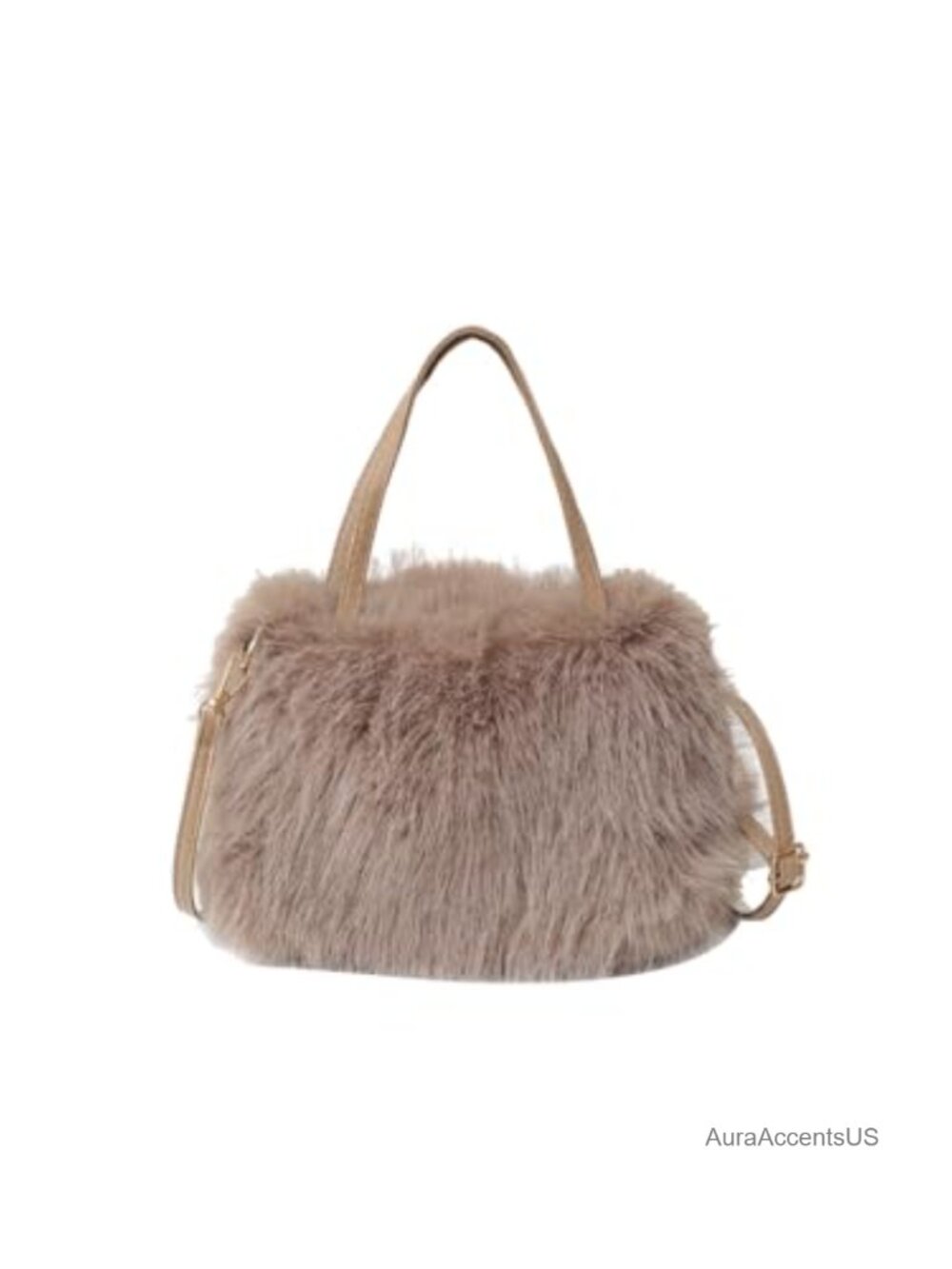 Faux Fox Fur Tote Bag Mini Furry Top Handle Crossbody Shoulder Handbag